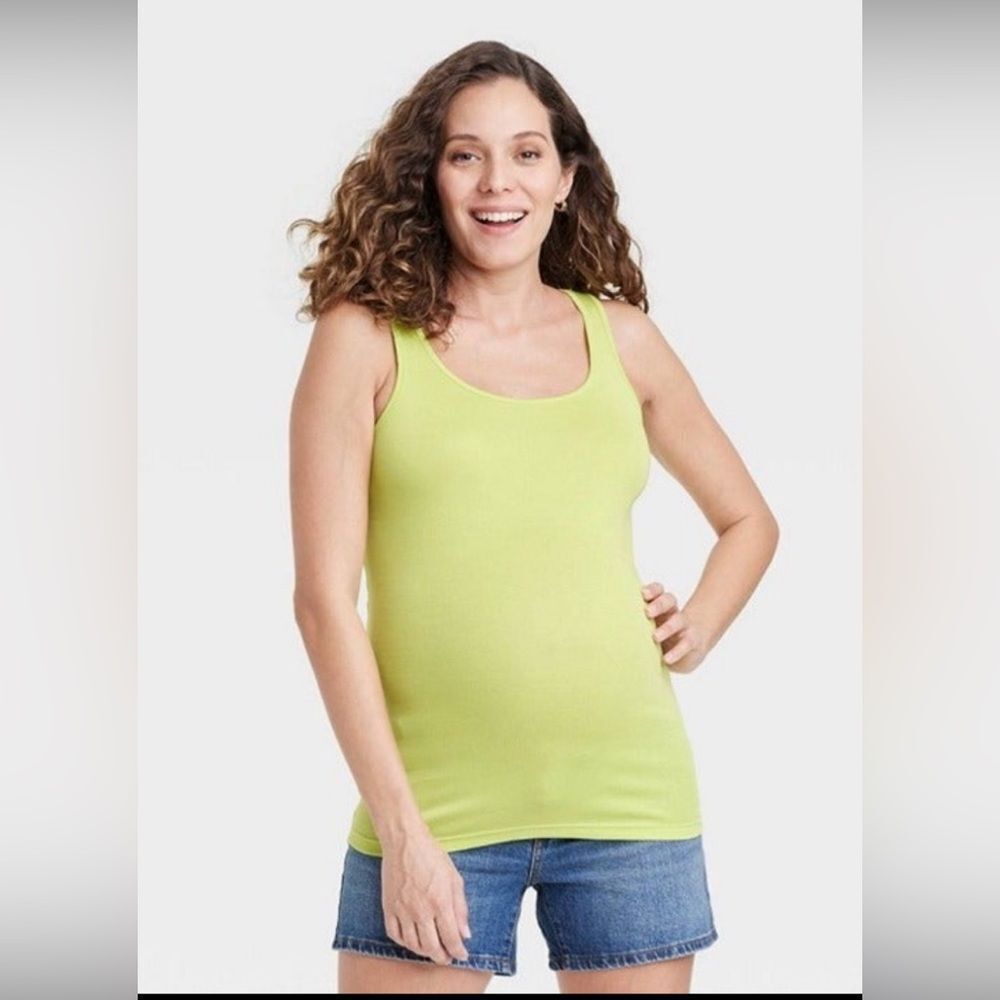 Isabel Maternity - Maternity Tank Top - Green - Medium NWT Size S